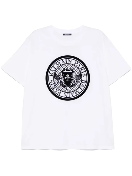 Футболка с монетой Balmain  white