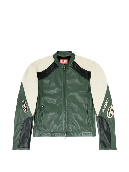 Мужская кожаная куртка Diesel L-Ahti, зеленая