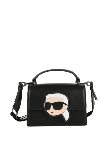 Детская сумка-тоут Karl Lagerfeld Kids Ikon кожаная, черная