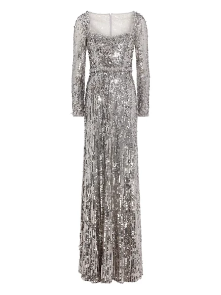 Макси-платье Jenny Packham Kestra, украшенное блестками silver