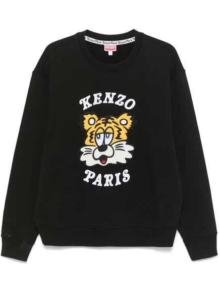 Унисекс свитшот Kenzo с вышитым логотипом, черный