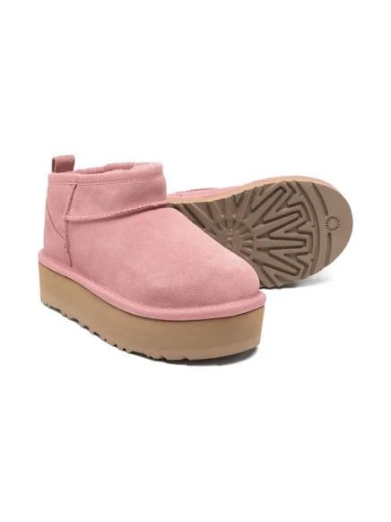 Детские ботинки UGG Kids на платформе из замши, розовые