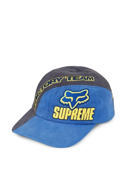 Мужская кепка Supreme x Fox Racing с логотипом, синяя