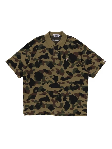 Футболка-поло с камуфляжным принтом BATHING APE® green