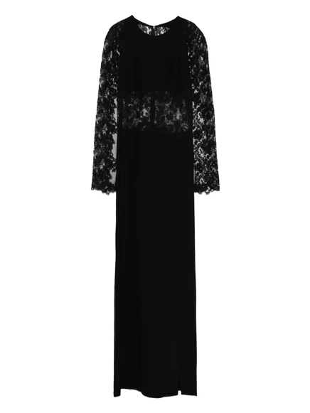 Женское платье Ermanno Scervino макси с кружевом, чёрное