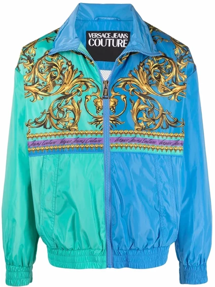 Мужская ветровка Versace Jeans Couture барочная, голубая