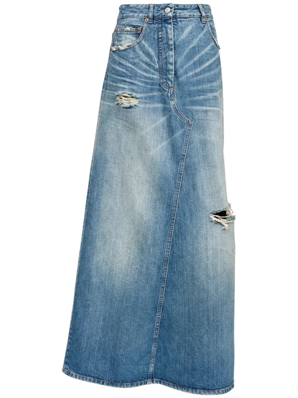 Женская юбка-миди MM6 Maison Margiela из денима, синяя