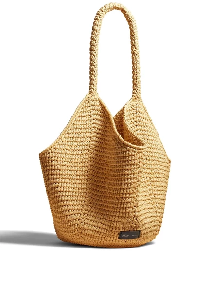 Женская сумка Khaite Medium Lotus из рафии, бежевая