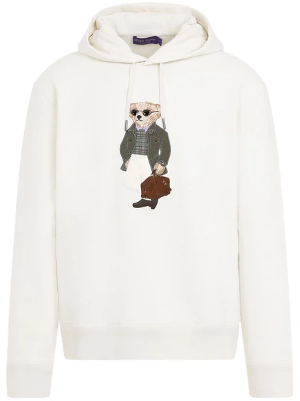 Мужское худи Ralph Lauren Purple Label Teddy Bear, белое