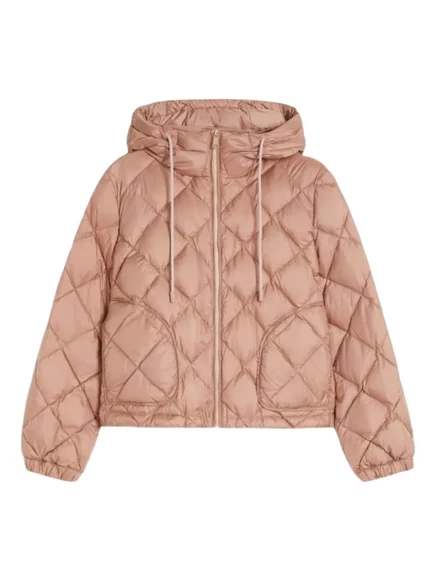 Женская стёганая куртка Max Mara с капюшоном, розовая