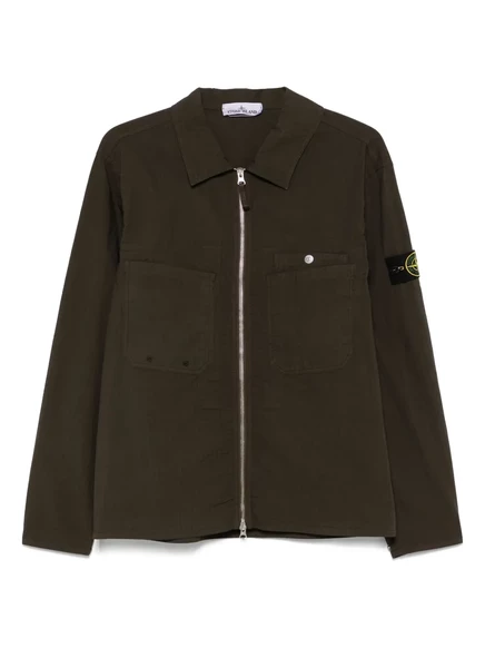 Верхняя рубашка с компасом и значком Stone Island green