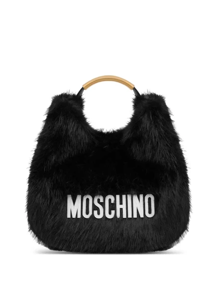 Женская сумка-тоут Moschino из искусственного меха, черная