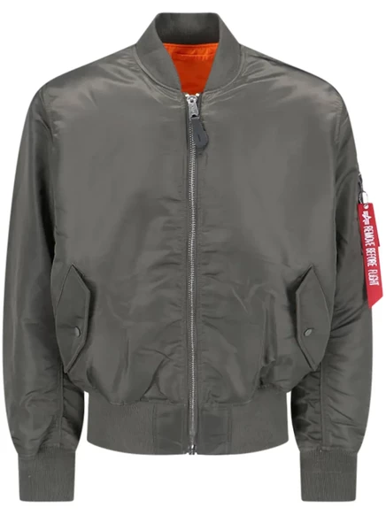 Мужская куртка-бомбер Alpha Industries MA-1 реверсивная, серая/оранжевая