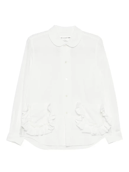 Женская рубашка Comme Des Garons Girl с рюшами и карманами, белая