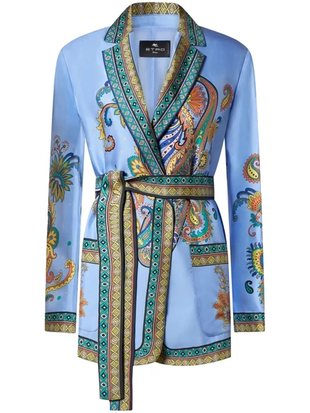 Блейзер из шелковой саржи ETRO blue