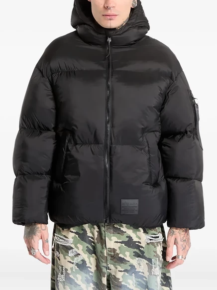 Мужская стеганая куртка Alpha Industries с капюшоном, черная