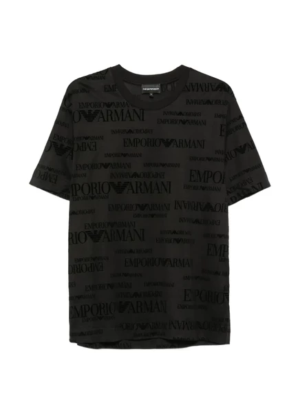 Мужская футболка Emporio Armani с логотипами, черная
