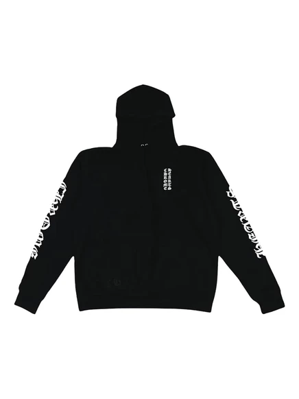 Мужское худи Chrome Hearts с вертикальным логотипом, черное