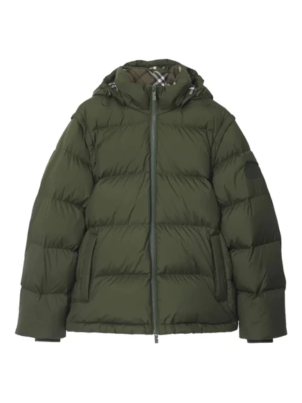 Мужская пуховая куртка Burberry со съёмными рукавами, зелёная