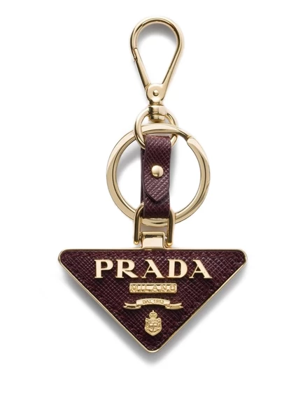 Женский брелок Prada из кожи Saffiano, бордовый