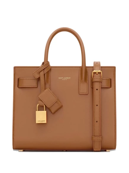 Повседневная сумка Saint Laurent Sac из нано-кожи с навесным замком brown