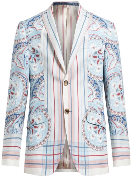 Блейзер ETRO с принтом пейсли blue