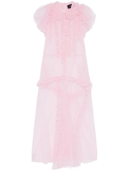 Макси-платье Simone Rocha с оборками и несколькими швами pink