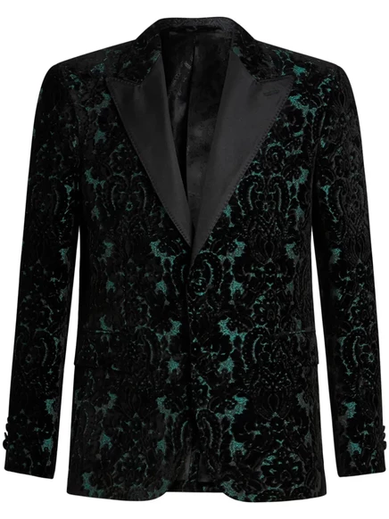 Парчовый бархатный блейзер ETRO black