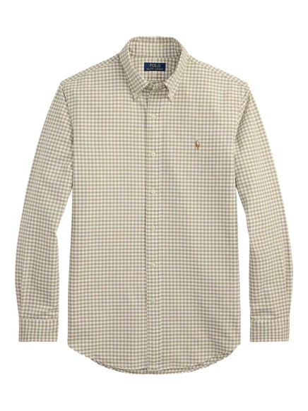 Мужская рубашка Polo Ralph Lauren в клетку, бежевая