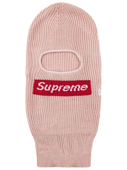 Унисекс балаклава Supreme x New Era Box Logo, розовая