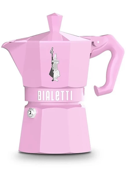 Кофеварка Bialetti Moka Express Lasered-Alfonso, 93 г, розовая