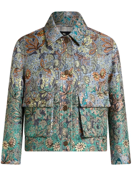 Жакет из жаккарда с цветочным рисунком ETRO blue