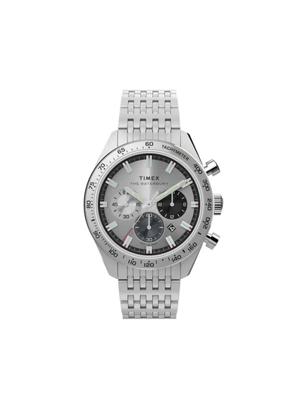 Мужские часы Timex Waterbury Chronograph 41 мм, серебристые