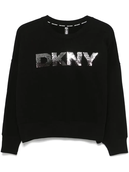 Толстовка с логотипом DKNY, украшенная блестками black