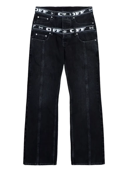 Мужские джинсы Off-White Logo Band skate, черные