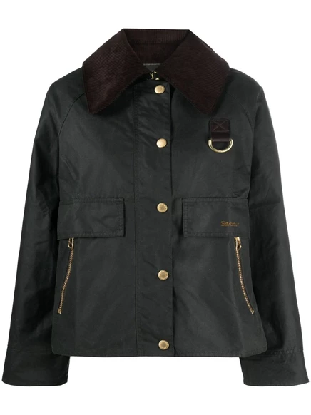 Куртка оверсайз с вышитым логотипом Barbour green