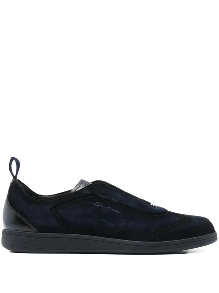Замшевые кроссовки-слипоны Santoni  blue