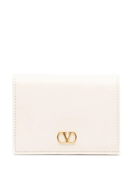 Женский кошелек Valentino Garavani Compact VLogo, кремовый