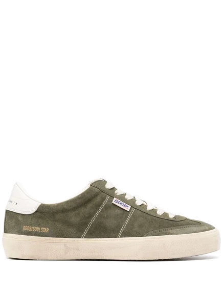Замшевые кроссовки с низким берцем Golden Goose green