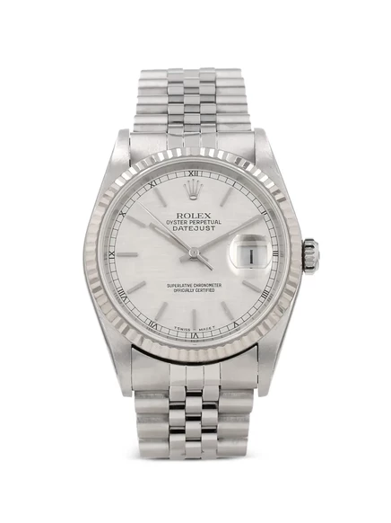 Часы Rolex Datejust 36 мм белое золото/сталь, серебристые