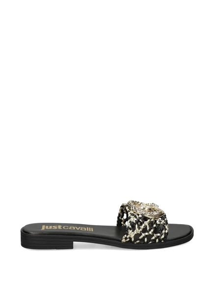 Женские сандалии Just Cavalli плетеные, черные