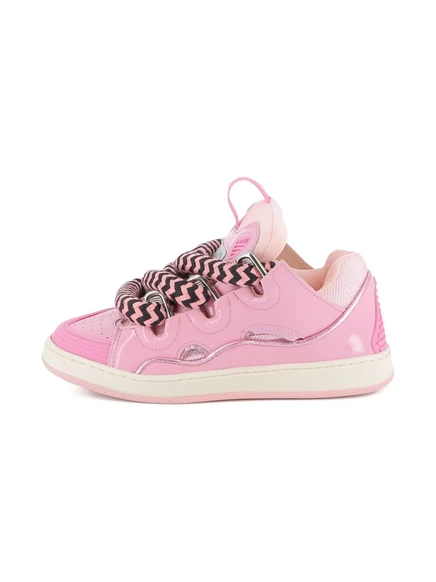 Кожаные кроссовки на платформе Lanvin Enfant pink