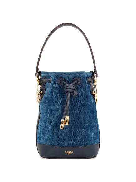 Женская сумка-ведро Fendi Mini Mon Tresor, синяя