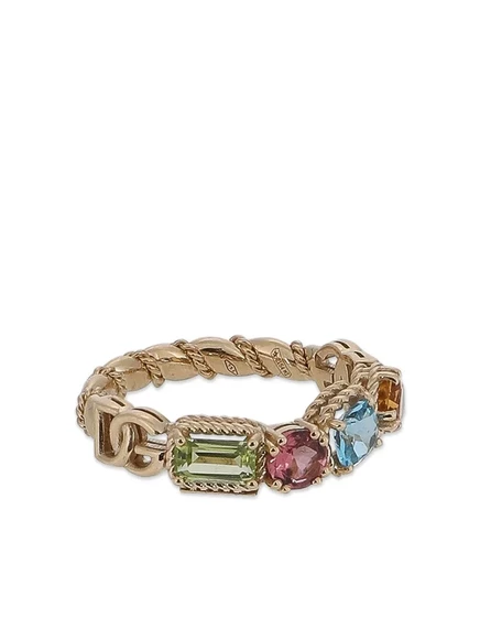 Женское кольцо Dolce & Gabbana 18K золото с радужными камнями