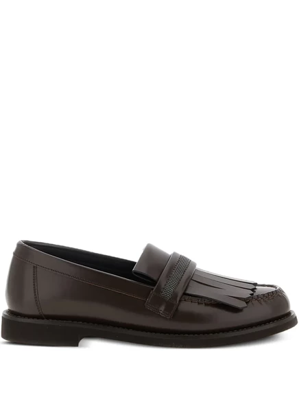 Женские лоферы Brunello Cucinelli Monili, коричневые