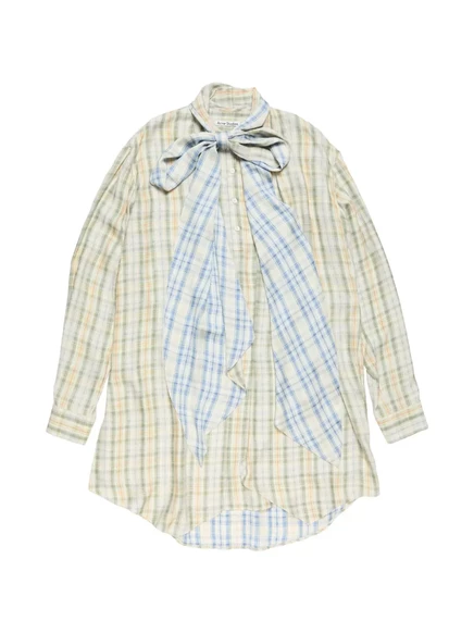 Женская рубашка Acne Studios в клетку асимметричная, нейтральная
