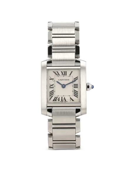 Женские наручные часы Cartier Tank Française 25 мм, серебристые
