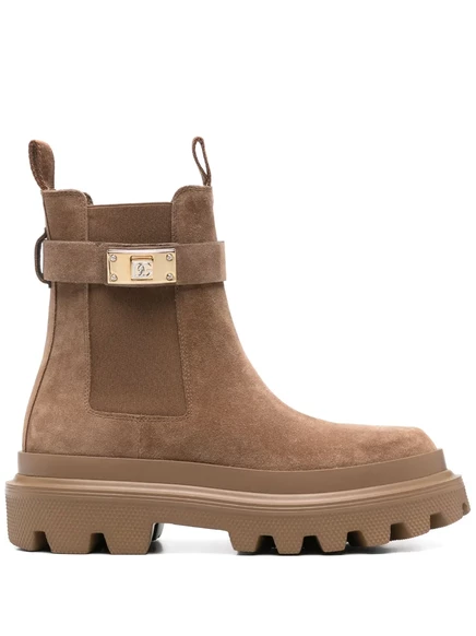 Замшевые сапоги Dolce & Gabbana brown