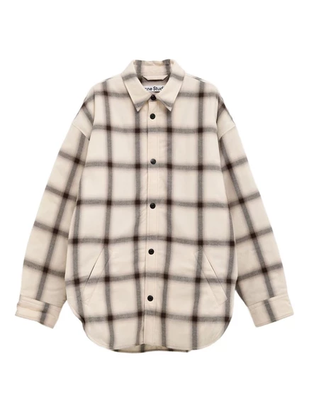 Мужская рубашка-куртка Acne Studios в клетку, бежевая