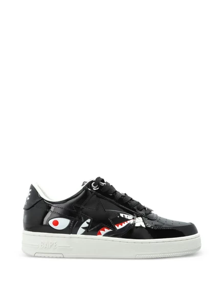 Мужские кожаные кроссовки A Bathing Ape Shark Star, черные